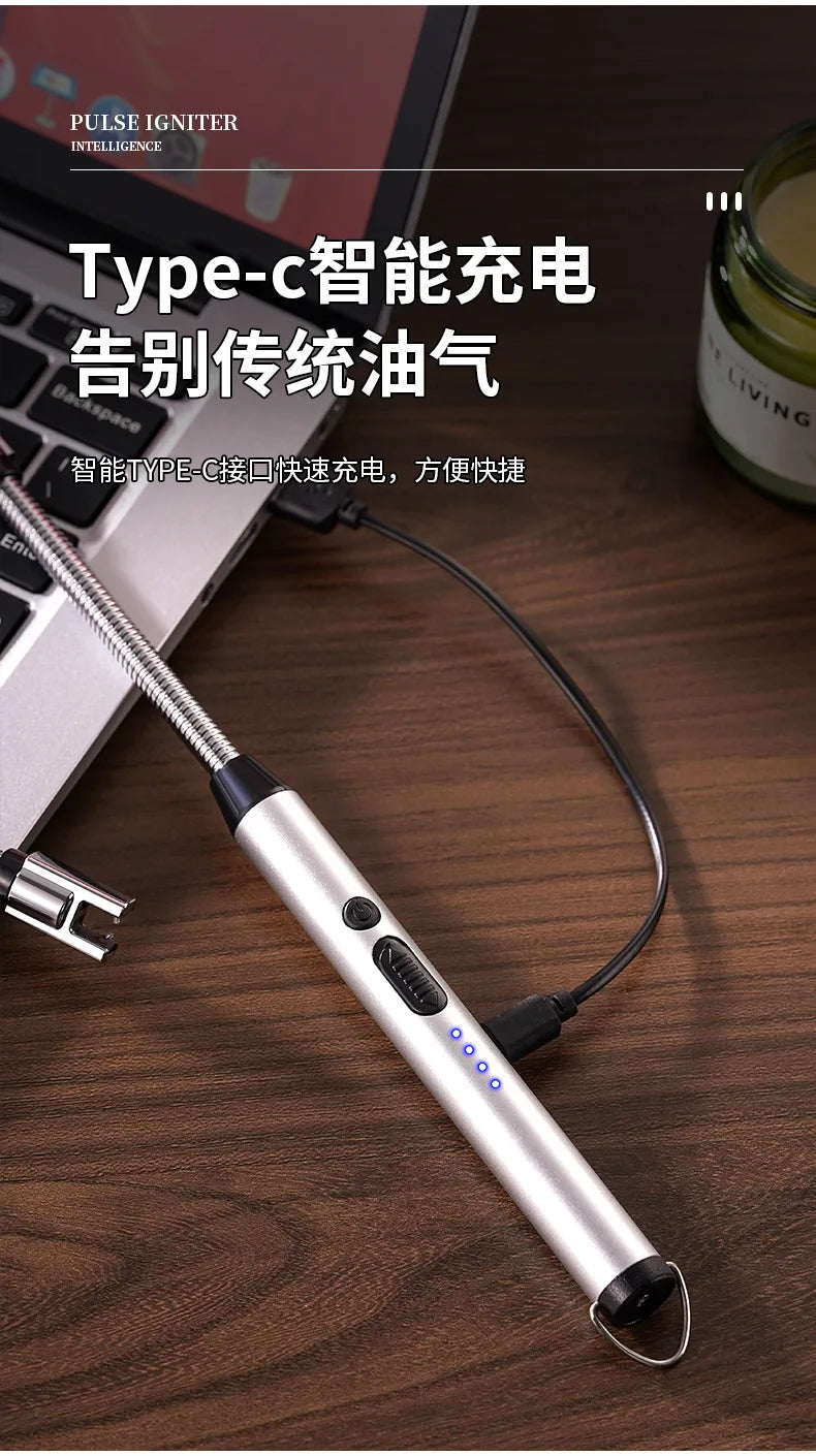 USB‑C Plasma Arc Lighter | Windproof Electric Rechargeable Lighter for BBQ, Candles & Stove