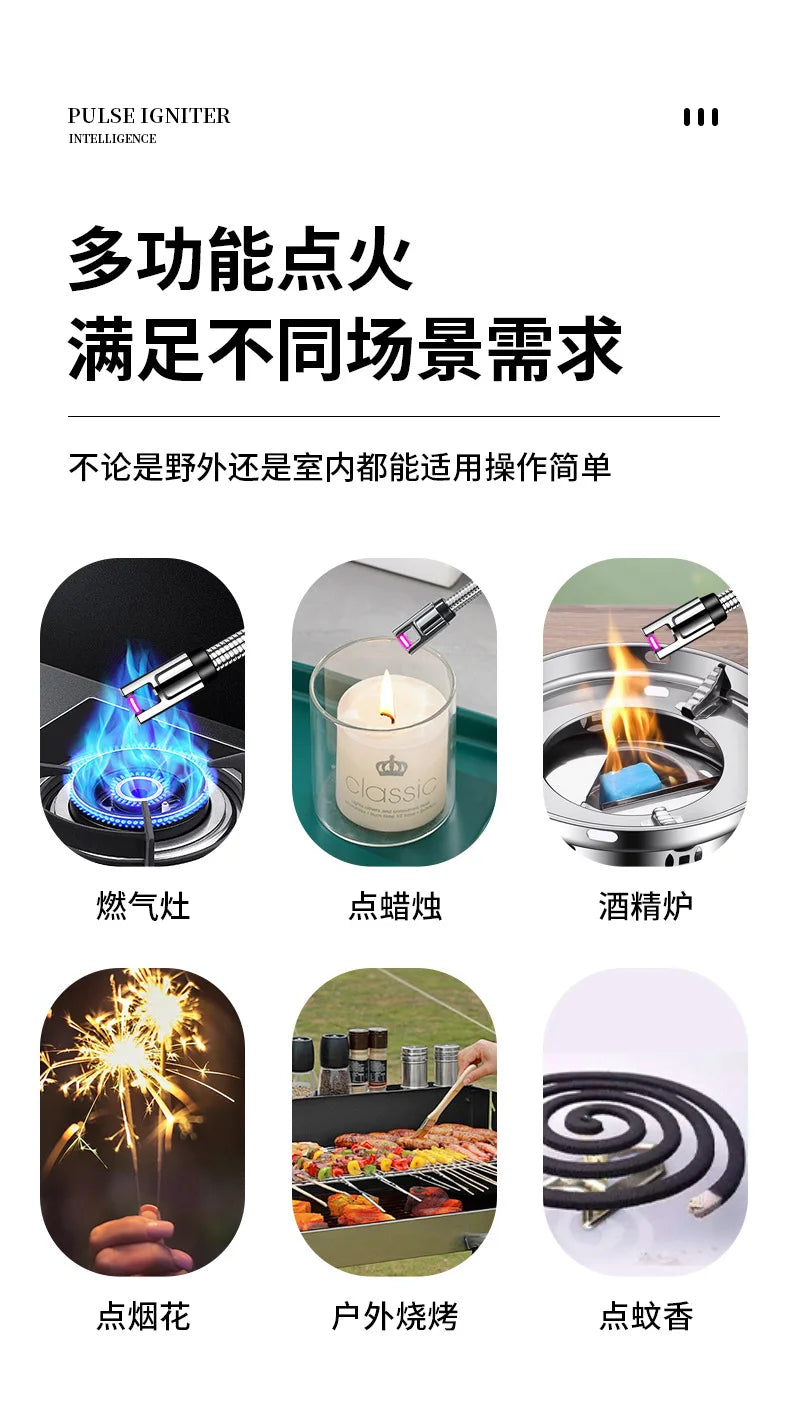 USB‑C Plasma Arc Lighter | Windproof Electric Rechargeable Lighter for BBQ, Candles & Stove