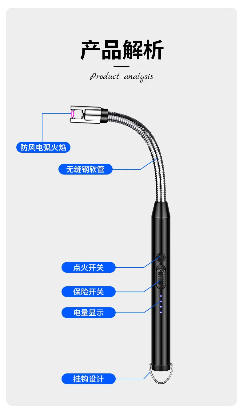 USB‑C Plasma Arc Lighter | Windproof Electric Rechargeable Lighter for BBQ, Candles & Stove