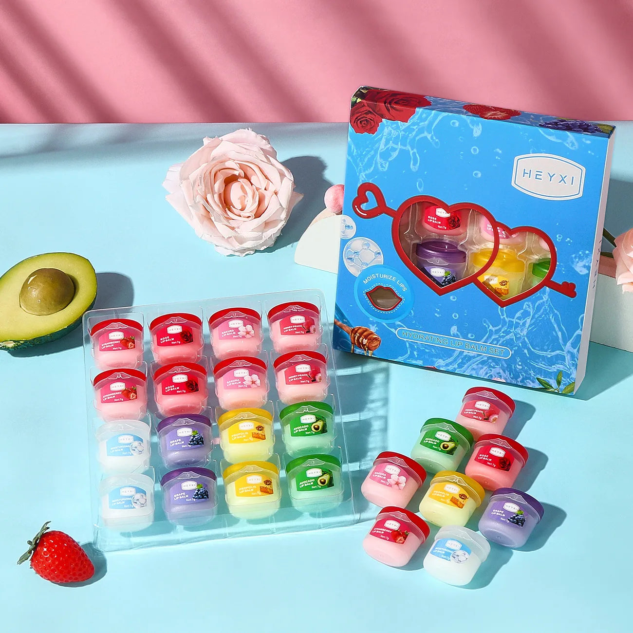 Fruit Lip Balm Set | Moisturizing Lip Mask for Dry, Cracked Lips | Holiday Gift Kit