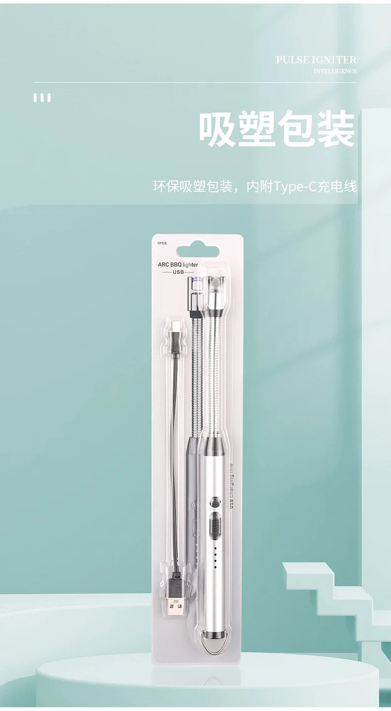 USB‑C Plasma Arc Lighter | Windproof Electric Rechargeable Lighter for BBQ, Candles & Stove