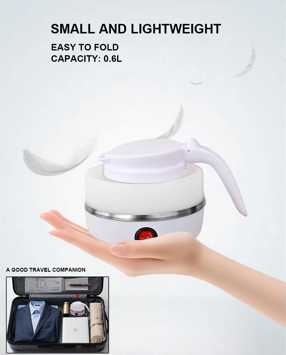 1L Foldable Travel Electric Kettle | Portable 600W Smart Kettle for Tea & Coffee