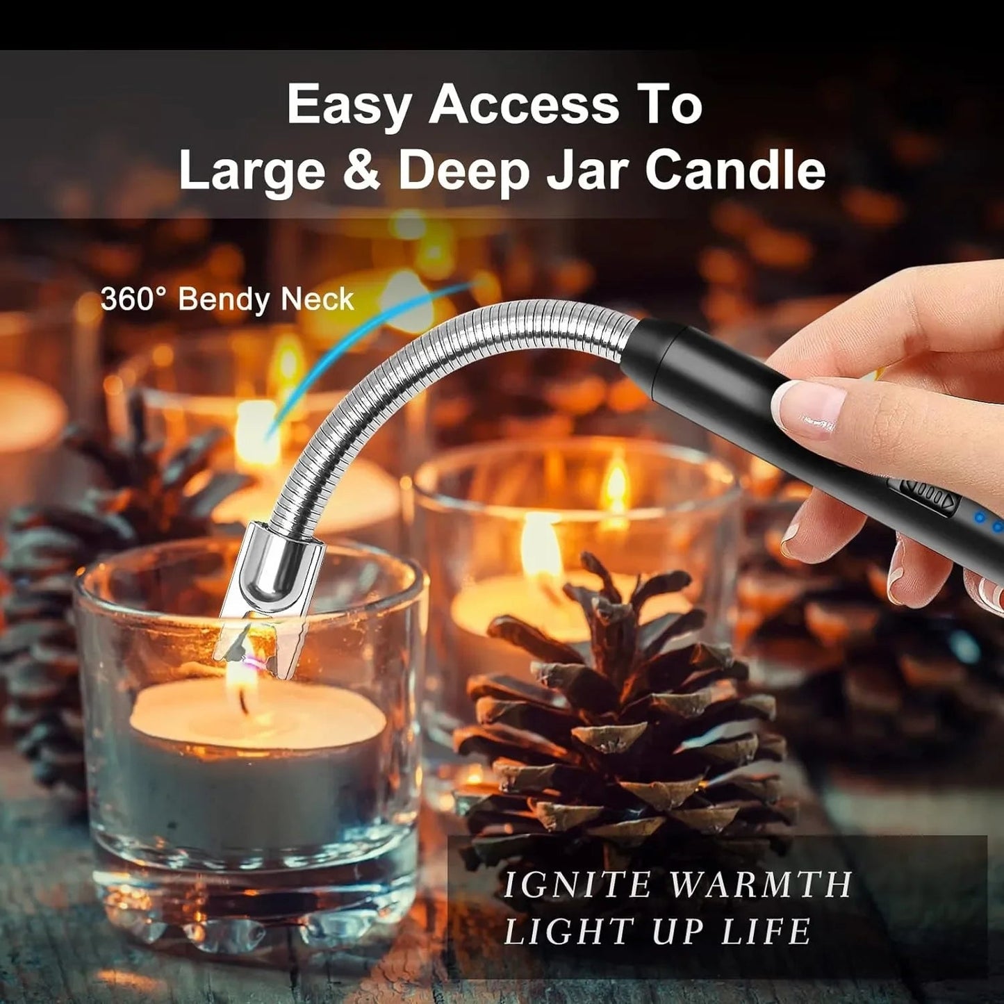 USB‑C Plasma Arc Lighter | Windproof Electric Rechargeable Lighter for BBQ, Candles & Stove