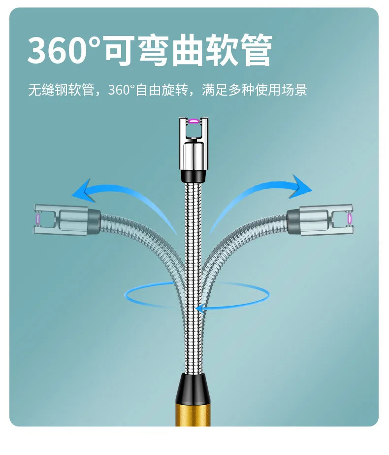 USB‑C Plasma Arc Lighter | Windproof Electric Rechargeable Lighter for BBQ, Candles & Stove